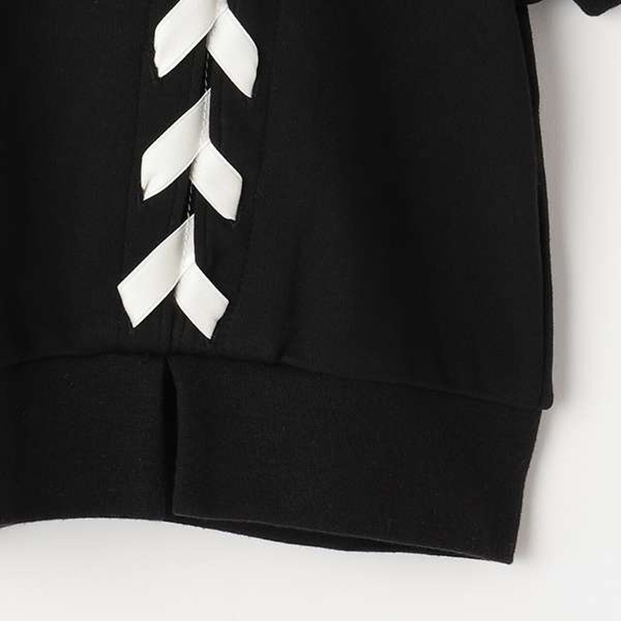 Puff Sleeve Lace-Up T-Shirt,Off white, large image number 4