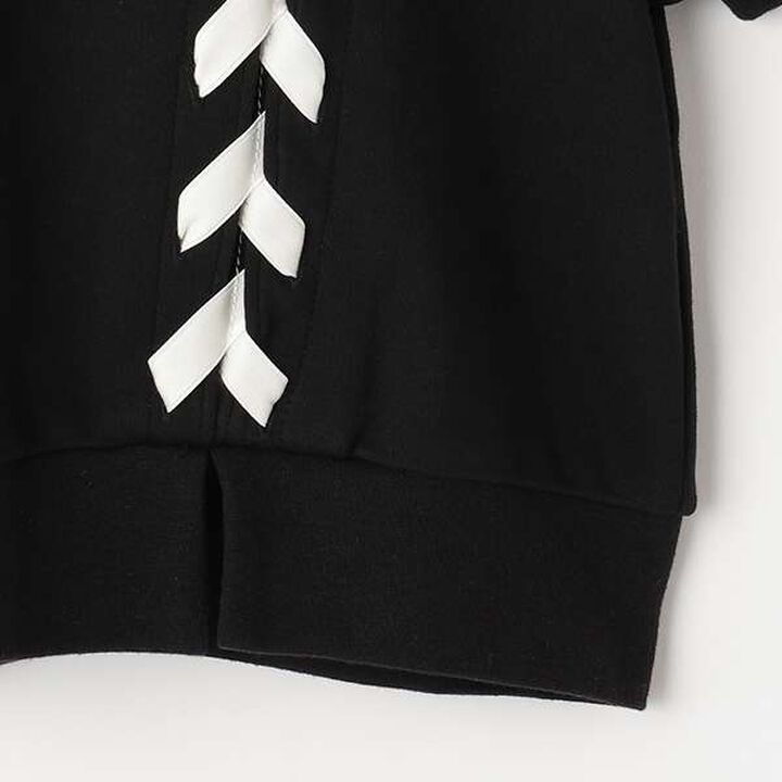 Puff Sleeve Lace-Up T-Shirt,Off white, medium image number 4