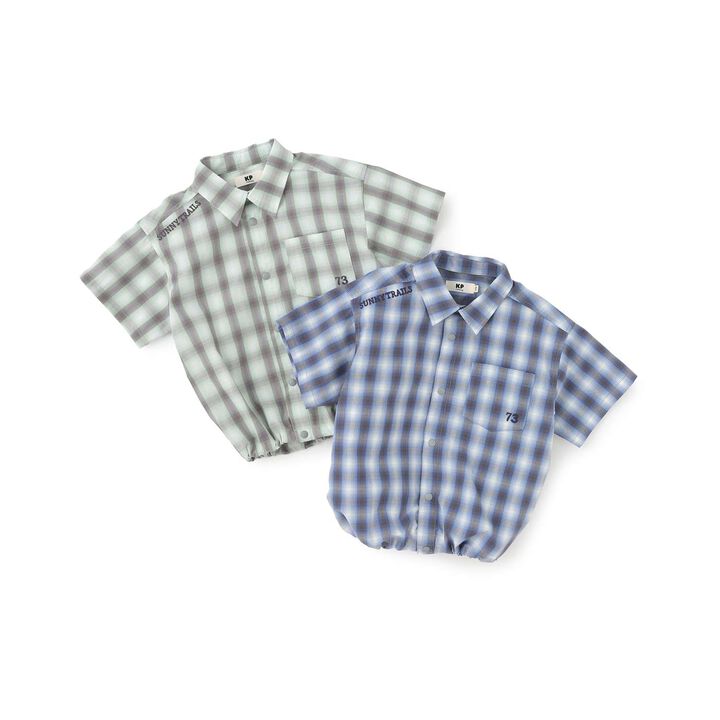 Ombre Checkered Short-Sleeve Shirt,Khaki, medium image number 10