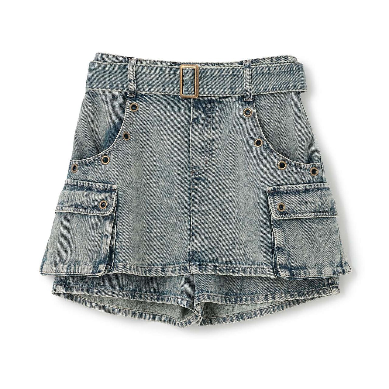 [LTXC] Eyelet A-Line Cargo Skirt,Gray, large image number 12