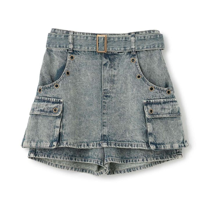 [LTXC] Eyelet A-Line Cargo Skirt,Gray, medium image number 12