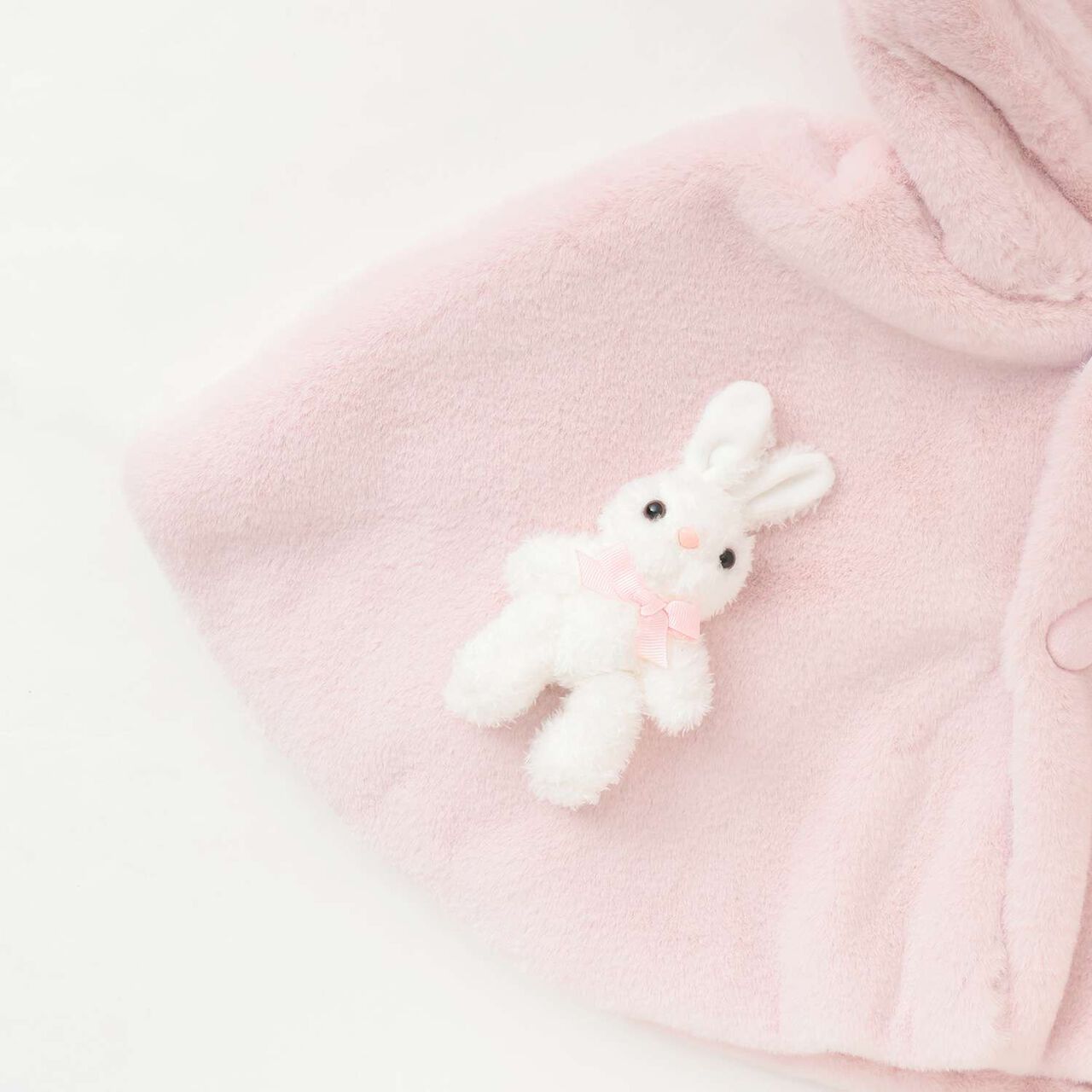 Rabbit Faux Fur Cape,Pink, large image number 3