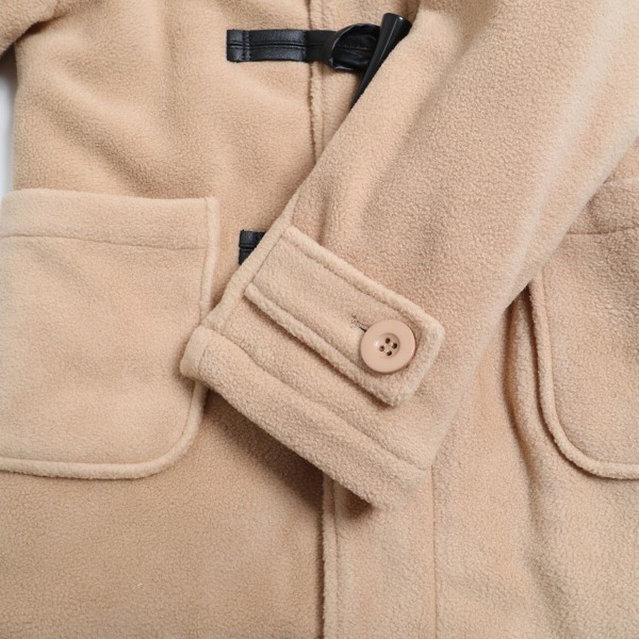 KP Boy Fleece Checkered Duffle Coat [90-130],Navy, large image number 6