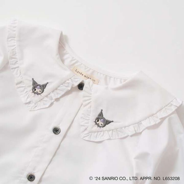 Sanrio Kuromi Frill Collar Blouse & Ribbon Hair Tie Set,Black, medium image number 16