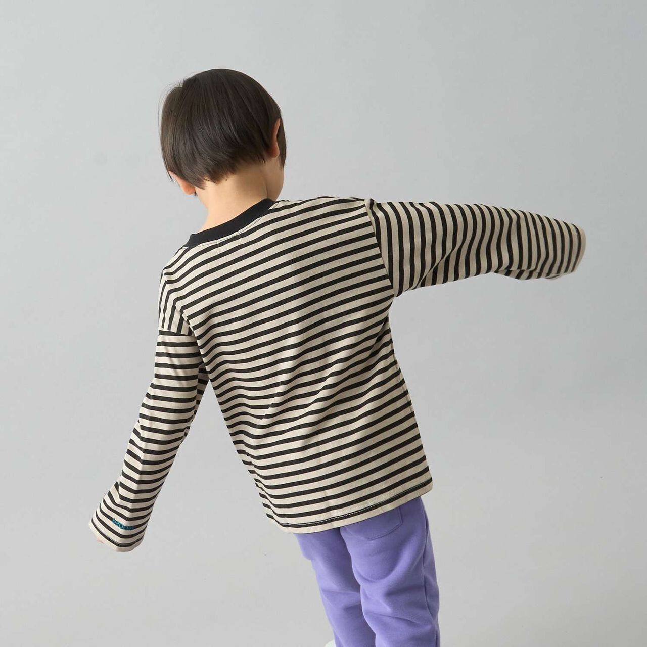 [Daily Standard Wear] Relaxed Oversized Stripe Long-Sleeve T-Shirt,Lilac, large image number 28