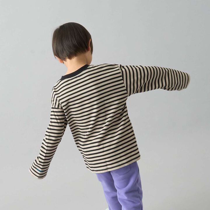 [Daily Standard Wear] Relaxed Oversized Stripe Long-Sleeve T-Shirt,Lilac, medium image number 28