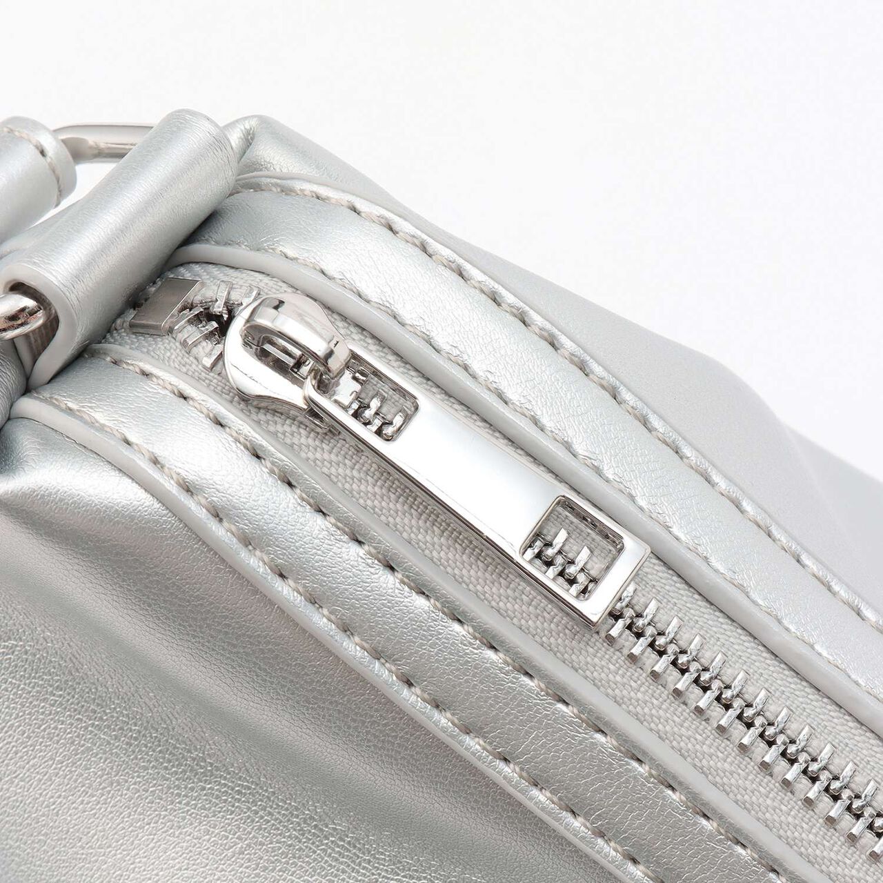 Charm-Embellished Faux Leather Shoulder Bag,Ivory, large image number 6