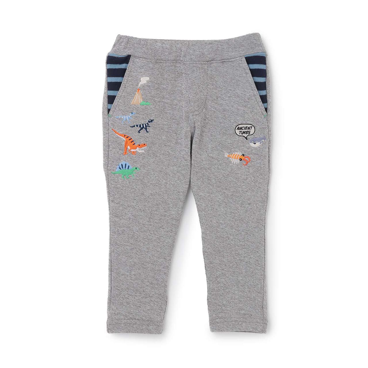 Dinosaur Knit Long-Length Straight Pants,Gray, large image number 3