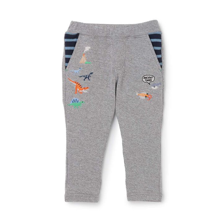 Dinosaur Knit Long-Length Straight Pants,Gray, medium image number 3