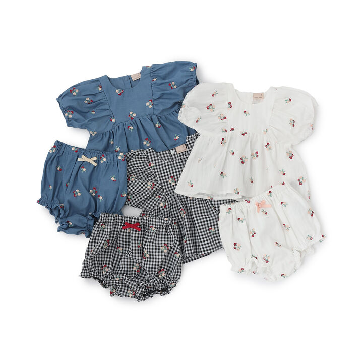 [Link] Strawberry Pattern Outfit Set,Navy, medium image number 9