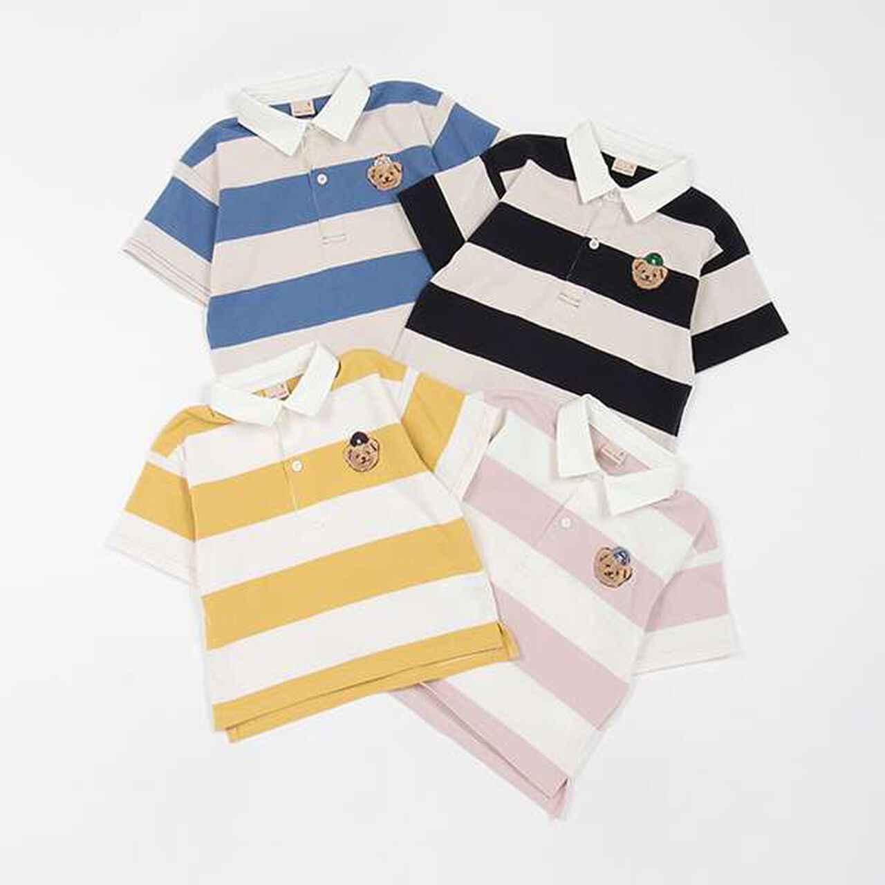 [Link] Wide Stripe Rugby Shirt (Kids),Moderate blue, large image number 16