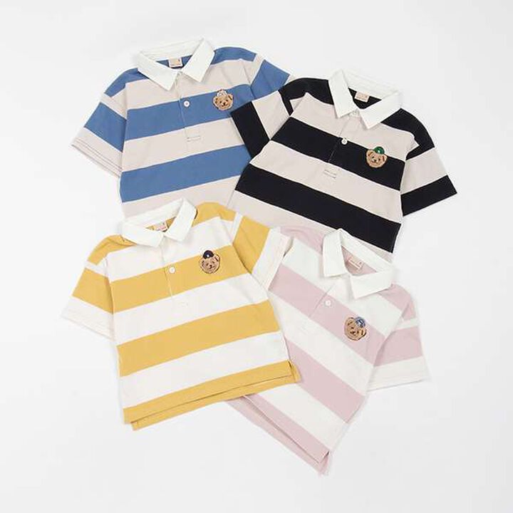 [Link] Wide Stripe Rugby Shirt (Kids),Moderate blue, medium image number 16