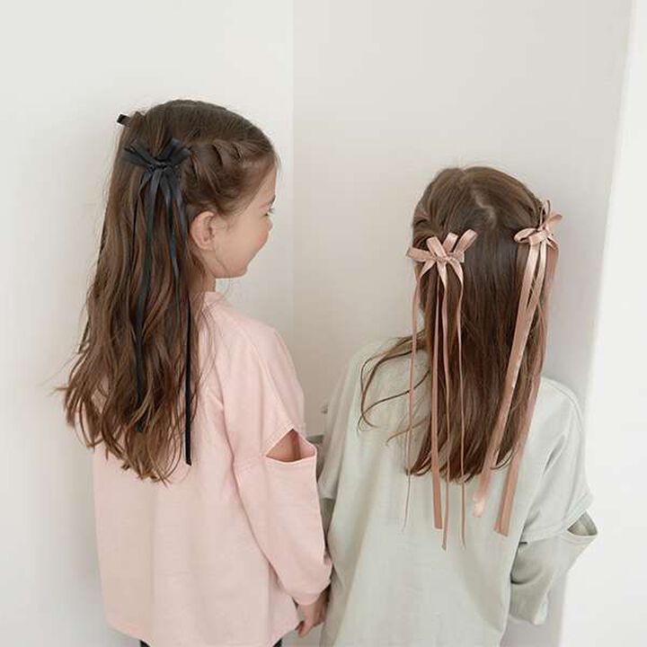 Long Ribbon Hair Clip 2-Piece Set,Red, medium image number 9
