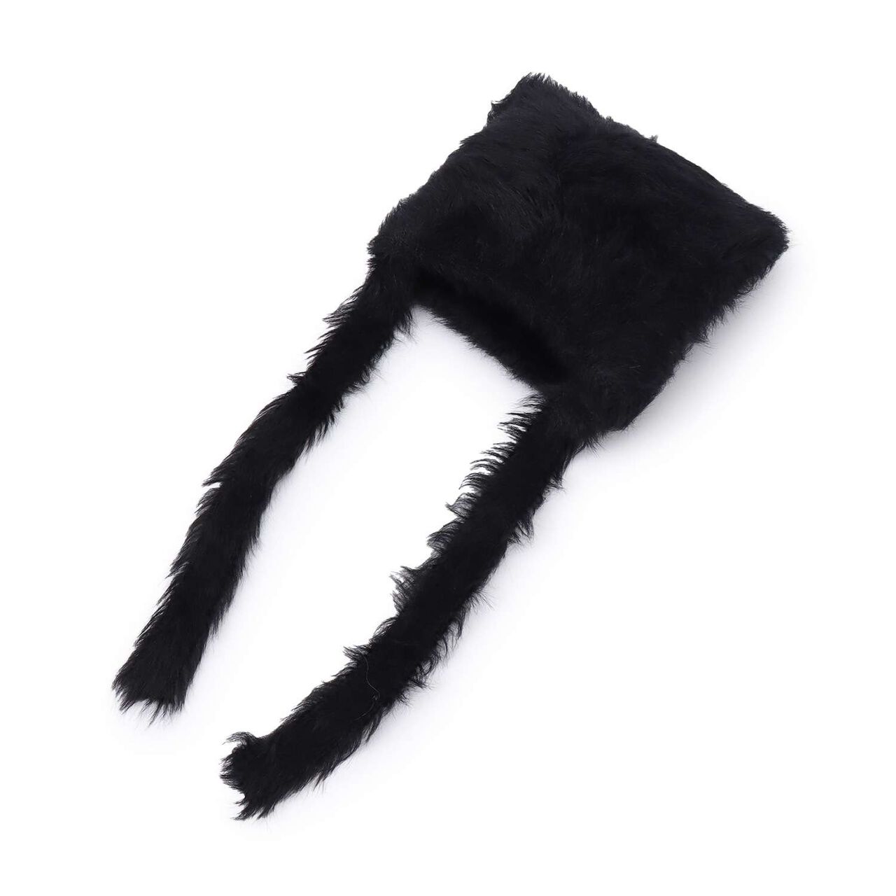 [LTXC] Cat Ear Shaggy Beanie,Black, large image number 0