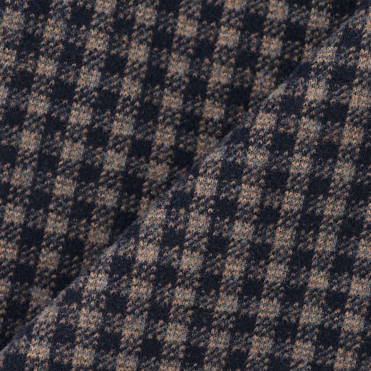 Cut Jacquard Checkered Pants,Navy, large image number 8
