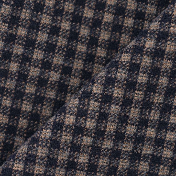 Cut Jacquard Checkered Pants,Navy, medium image number 8