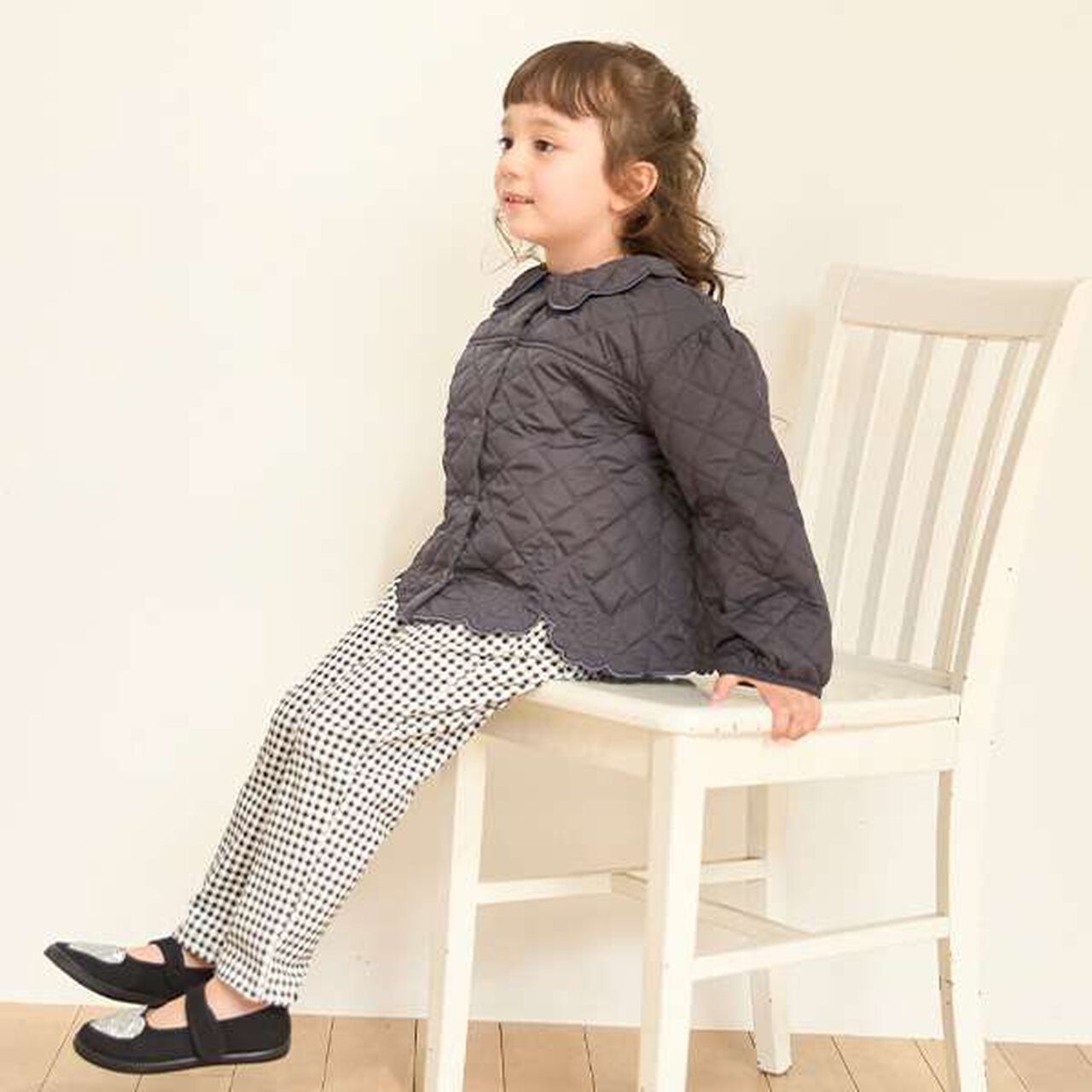 Link Quilted Embroidery Jacket,Charcoal gray, large image number 10