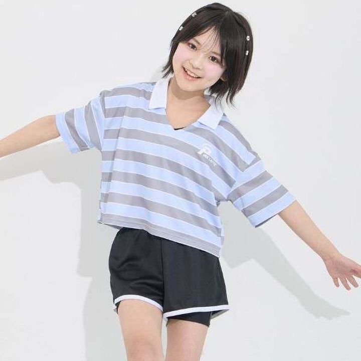 [SWIM] Rugby T-Shirt & Leggings 3-Piece Set,, medium