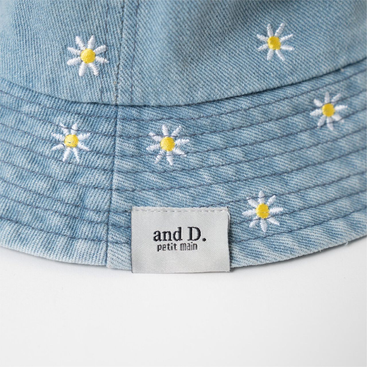 [D Select] Margaret Embroidered Denim Bucket Hat,Light blue, large image number 3