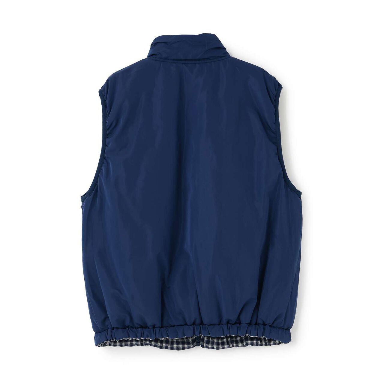 [Reversible] Taffeta &times; Check Vest,Navy, large image number 10