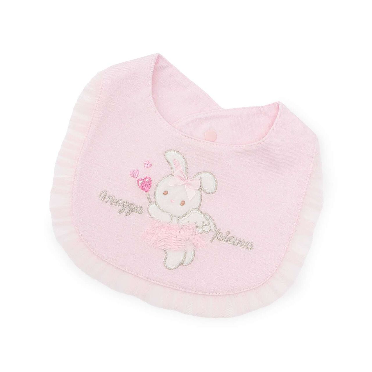 Angel Bunny Bib,Light pink, large image number 0