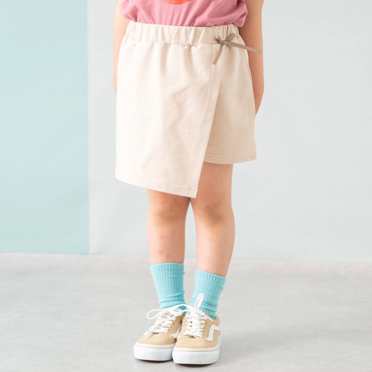 Cut Trapeze Wrap Culottes,Beige, large image number 3