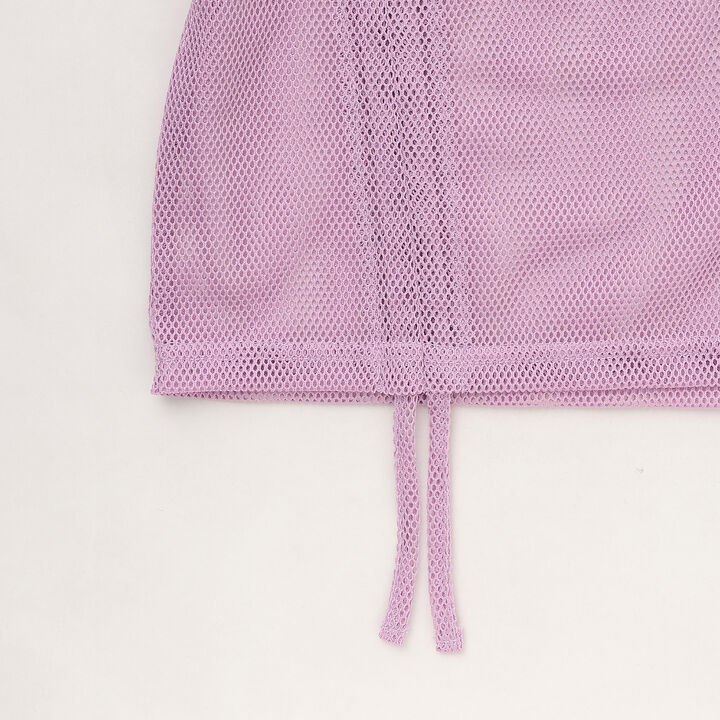 [Inner Lining Included] Mesh Drawstring Short Sleeve T-Shirt,Lavender, medium image number 21