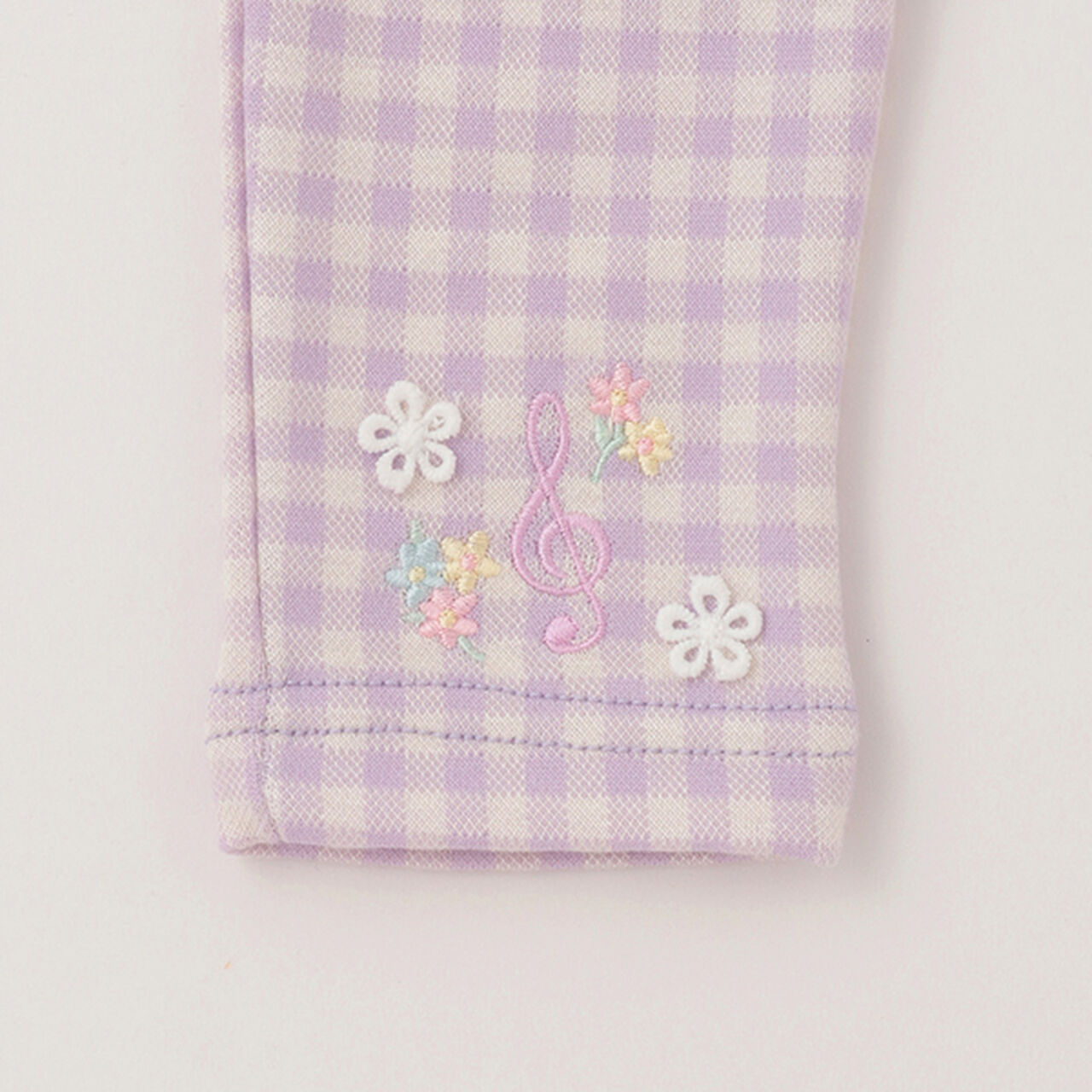 Gingham Check Cut Leggings,Lavender, large image number 8