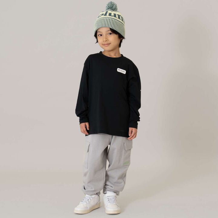 [Columbia] Kids One-Point Logo Long Sleeve T-Shirt,Black, medium image number 1