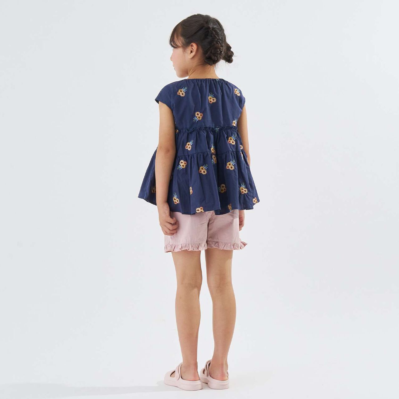 [100% Cotton] Sunflower Embroidered Tunic,Ivory, large image number 4