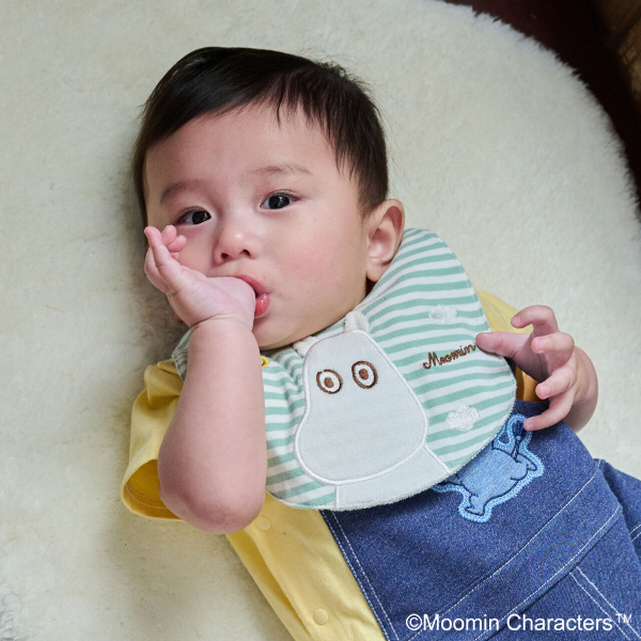 MOOMIN Nyoro Nyoro Bib,Light green, large image number 0