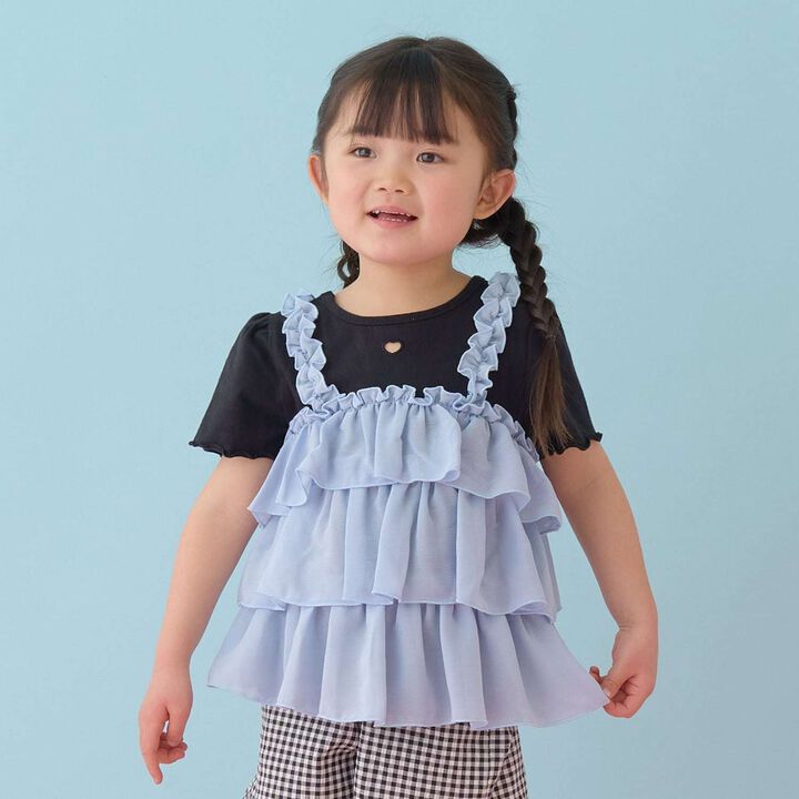 [Either Way Is Fine] UV Protection & Cool Touch Tiered Camisole Docking T-Shirt [Kids Girls],Mint, medium image number 28