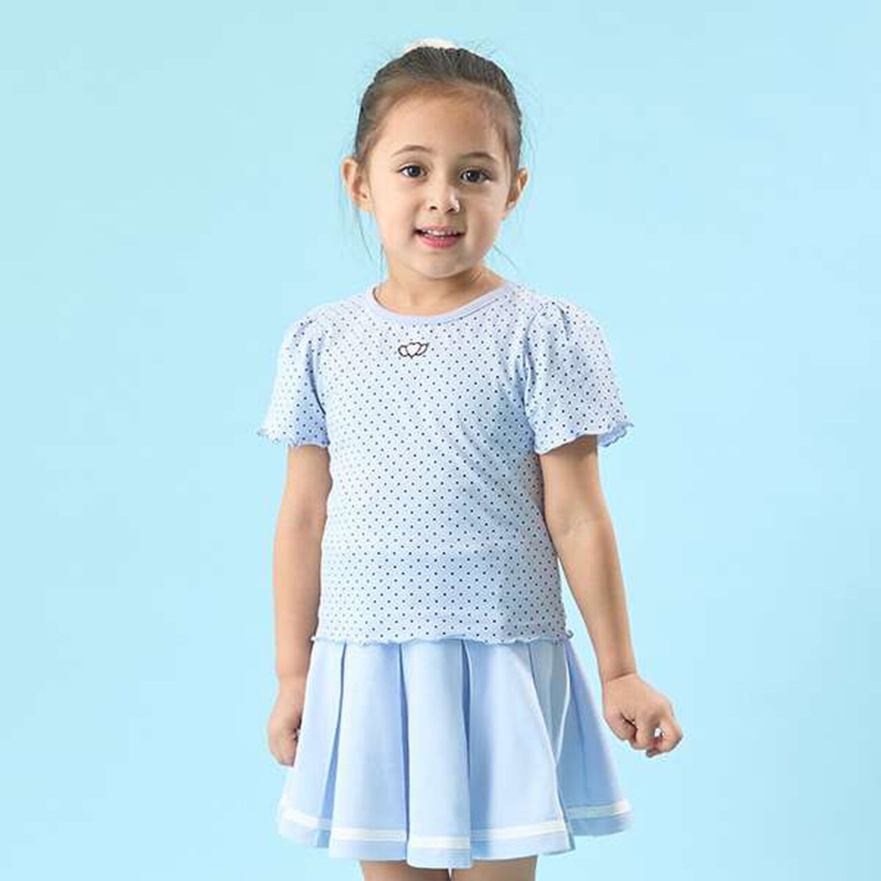 Soft Cotton Mini Puff Short Sleeve T-Shirt with Dot Print,Off white, large image number 33