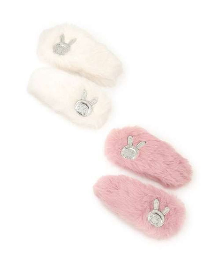 Berie-chan Fluffy Hair Clips,Ivory, medium image number 3