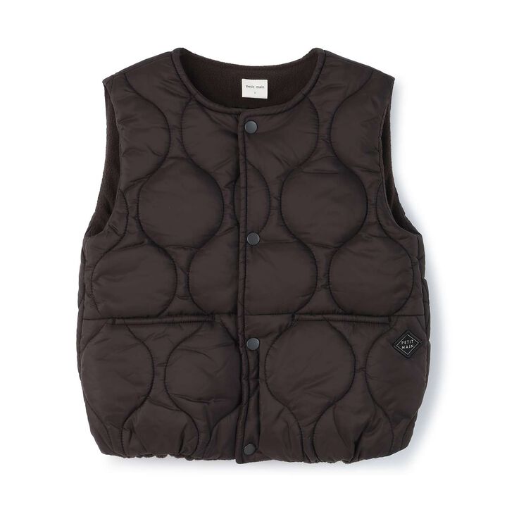 [Water-Repellent] Quilted Vest,Charcoal gray, medium image number 8