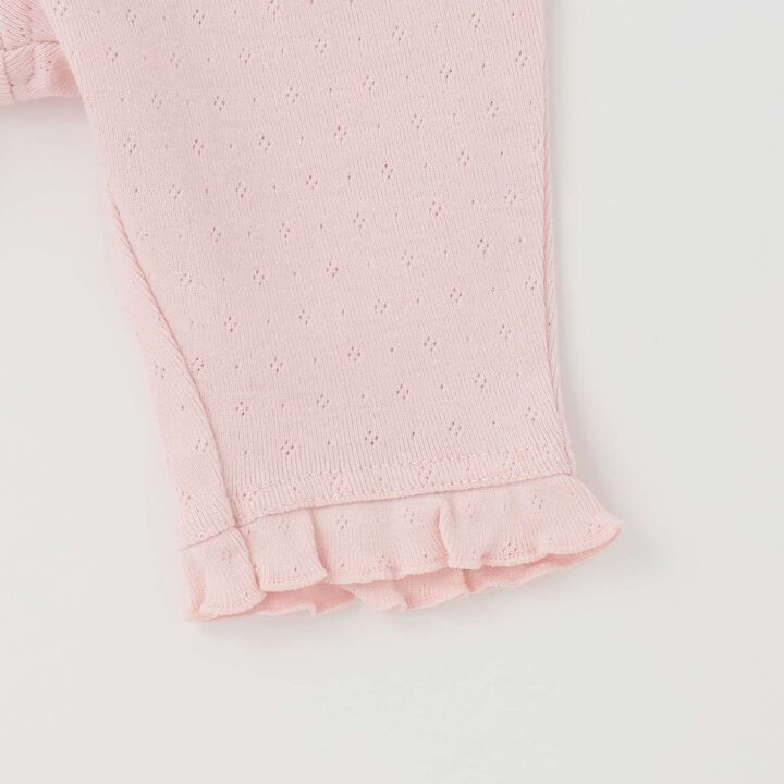 Affordable Hem Frill 3/4 Length Leggings,Off white, medium image number 6