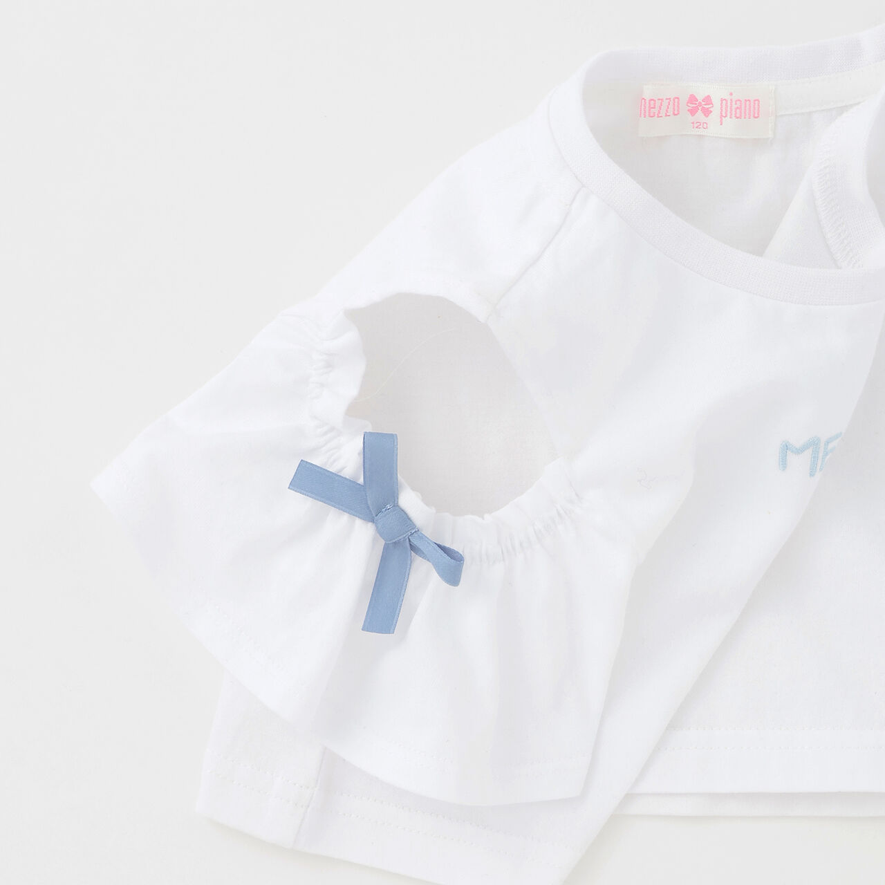 Shoulder Opening Short Sleeve T-Shirt & Star Camisole Dress Set,Sax blue, large image number 11