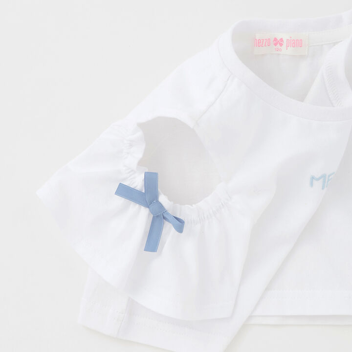 Shoulder Opening Short Sleeve T-Shirt & Star Camisole Dress Set,Sax blue, medium image number 11