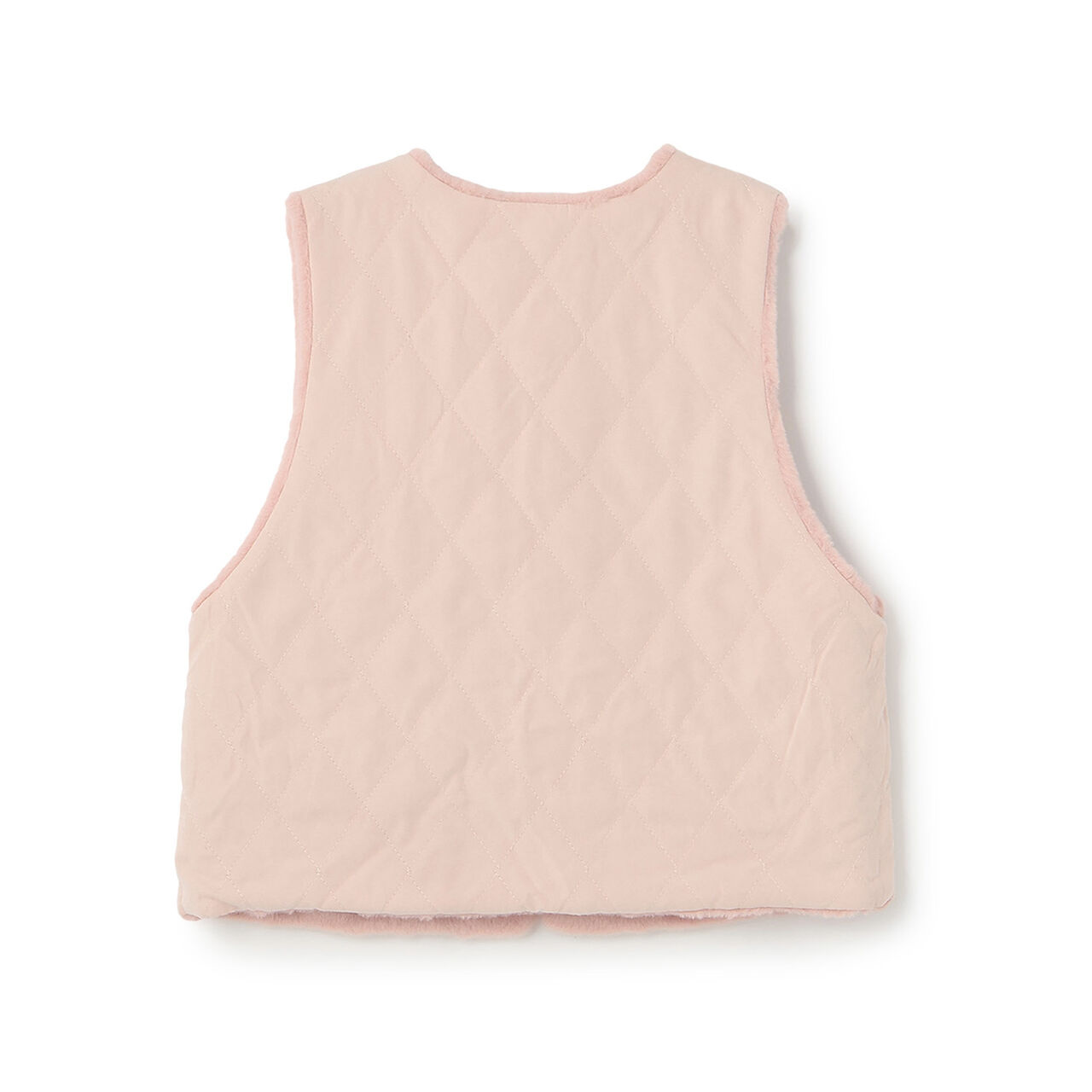 [Reversible] Faux Fur & Quilted Vest,Off white, large image number 4