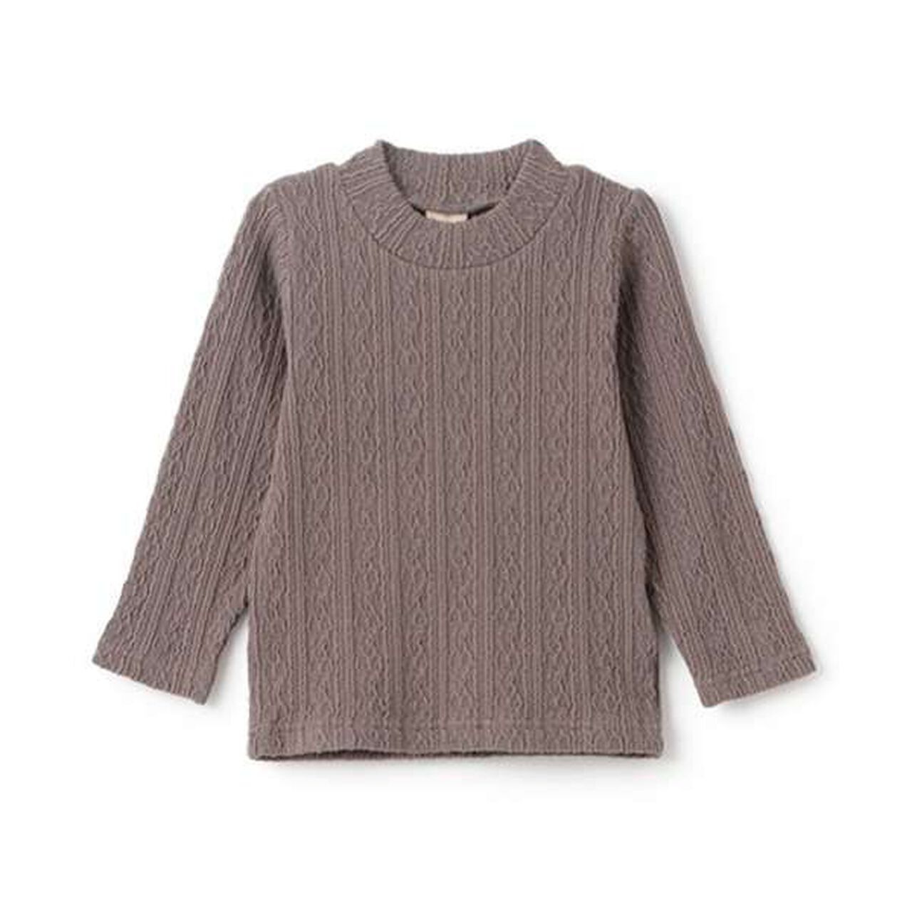 Shea Butter Jacquard High Neck Long T-Shirt,Ivory, large image number 17