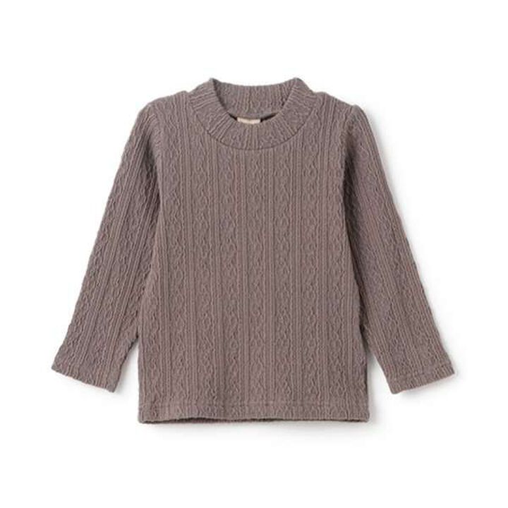 Shea Butter Jacquard High Neck Long T-Shirt,Ivory, medium image number 17