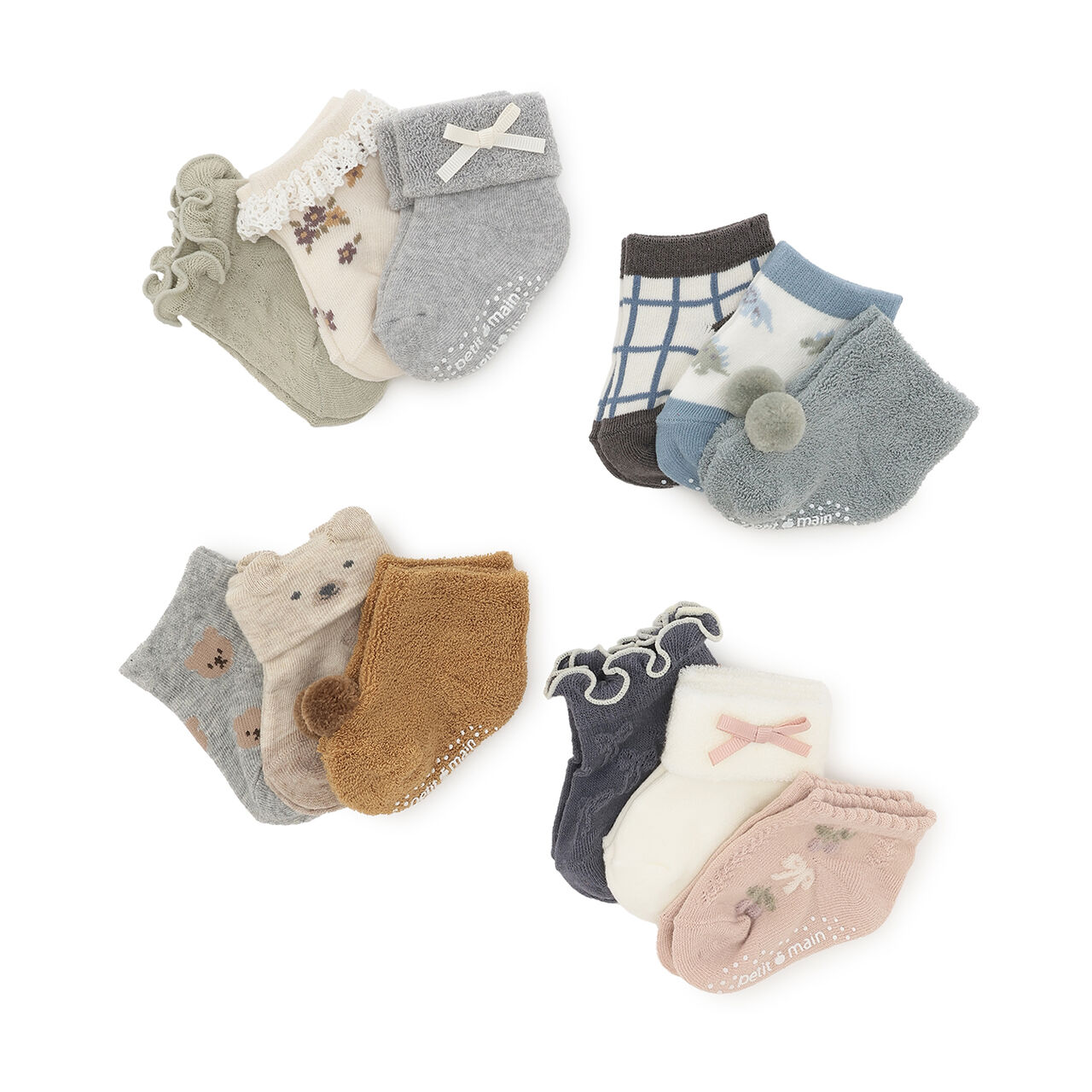 Baby 3-Piece Socks,Light beige, large image number 5