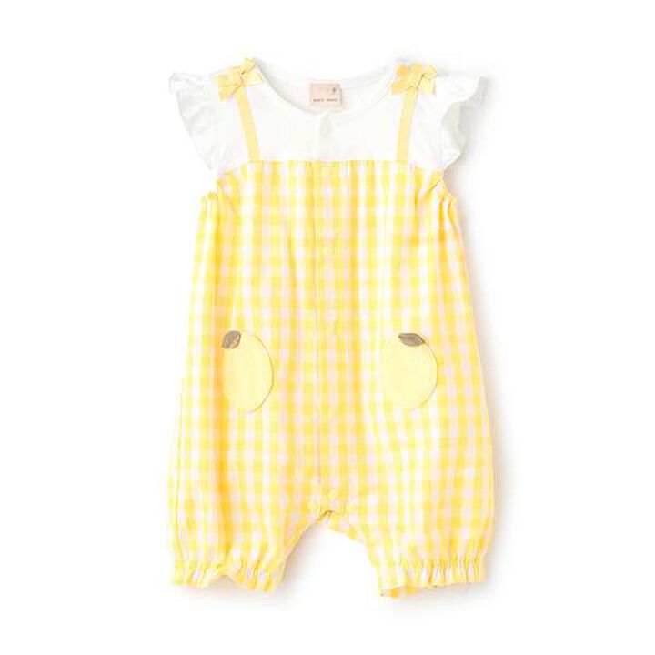 Fruit Motif Coverall,Yellow, medium image number 0
