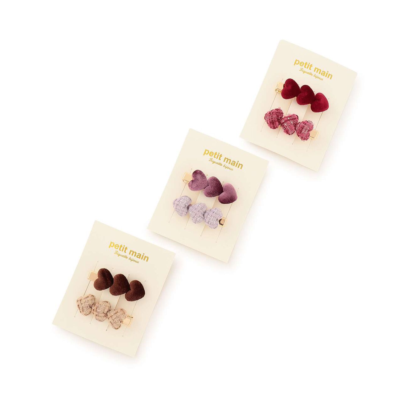Heart Hair Clip 2-Pack,Mocha tea, large image number 3