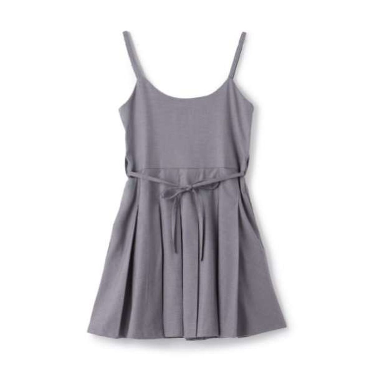 Belted Camisole One-Piece Dress,Sax blue, large image number 3