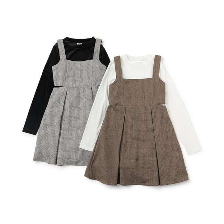[DHOLIC] Inner Lining Included Jumper Skirt,Mocha tea, medium image number 5