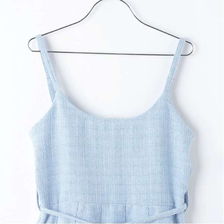 Belted Camisole One-Piece Dress,Sax blue, medium image number 6