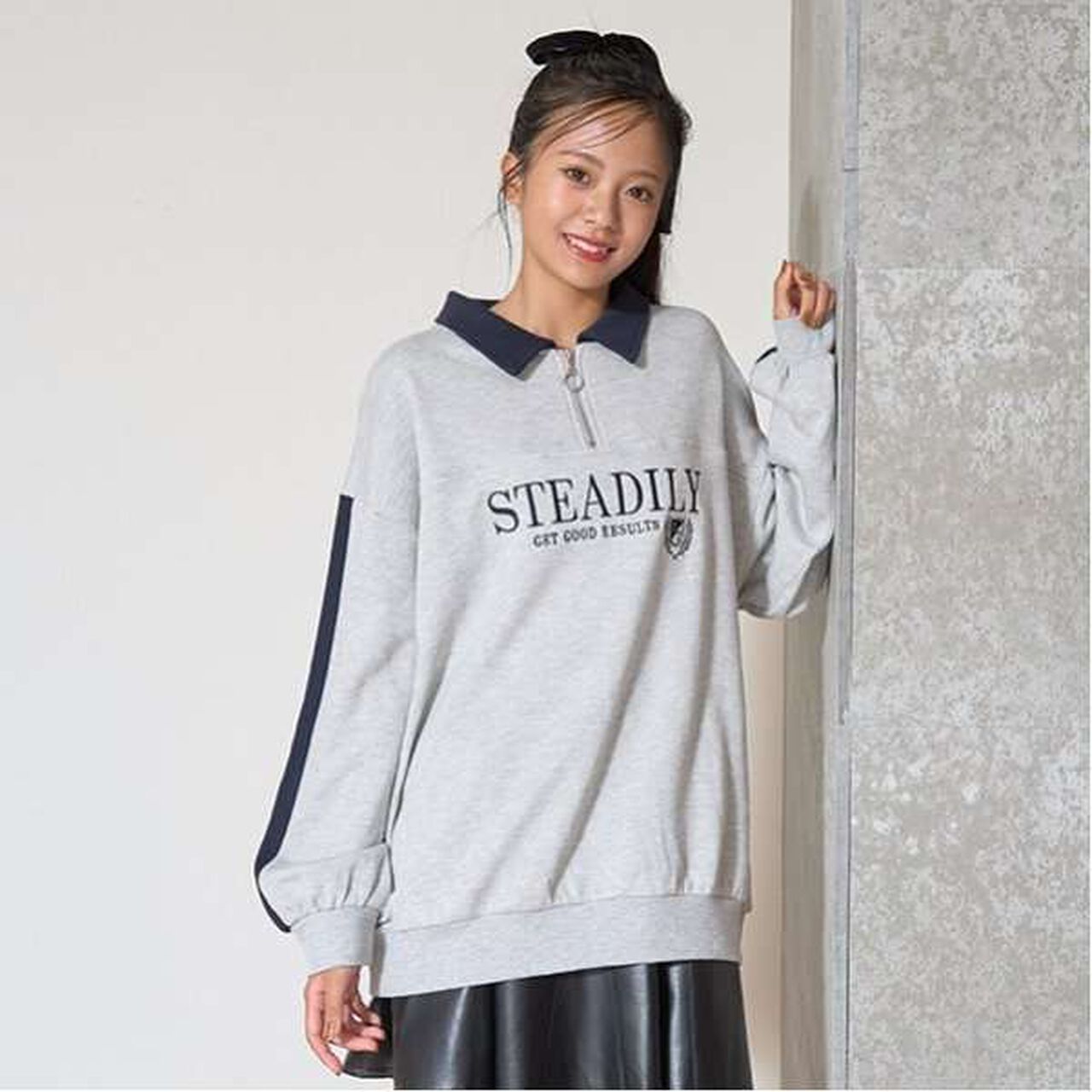 LTXC - Quick-Dry Half-Zip Loose Trainer,Top gray, large image number 0