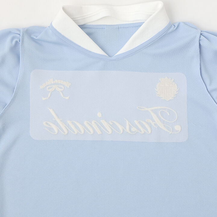 [UV Protection & Cool Touch] Collared Top,Sax blue, medium image number 7
