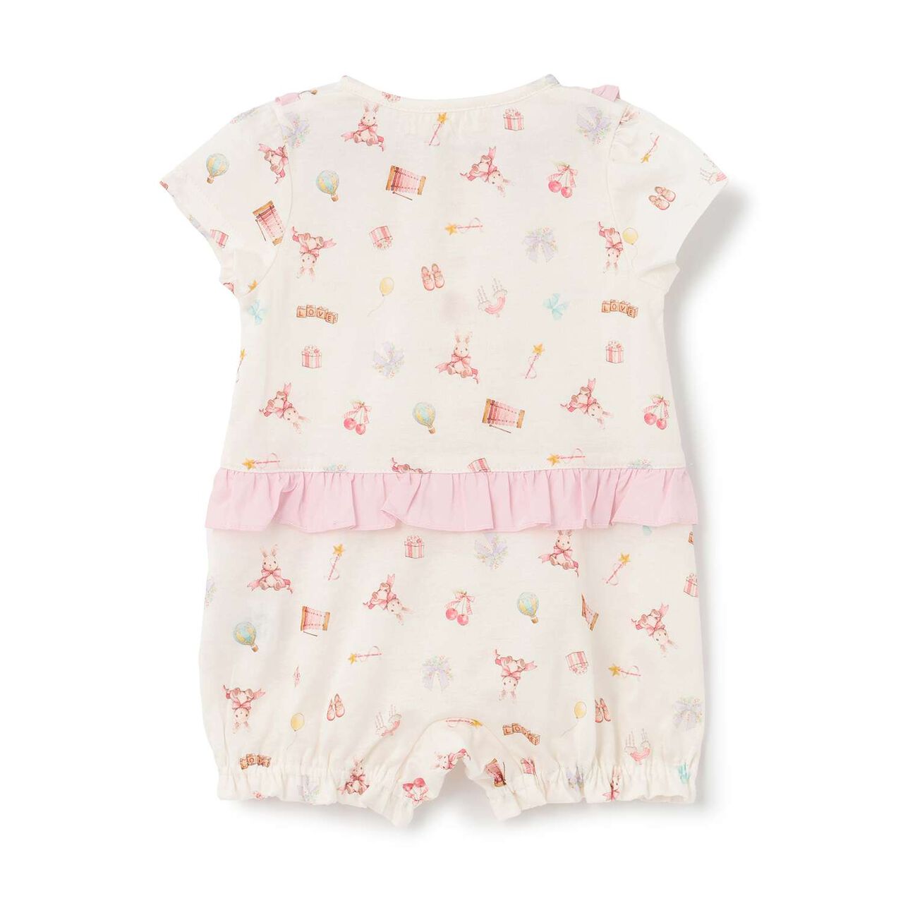 TOYS GIRLS Short-Sleeve Romper [Made in Japan],Pink, large image number 1